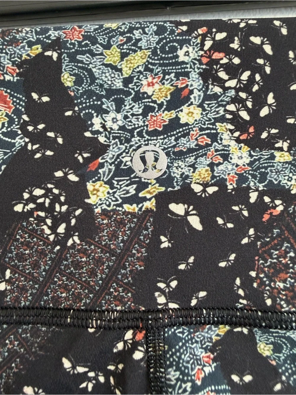 lululemon athletica Wunder Under Black Floral-Print High-Rise Leggings